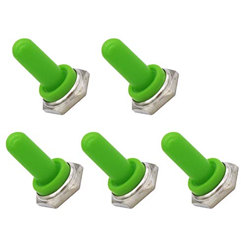 mxuteuk 5pcs Green 12mm Rubber Rocker Toggle Switch Knob Hat Waterproof Boot Cover Cap Ten-MZ-G