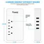Travel Adapter Power Voltage Converter Step Down 220V to 110V 1875W with 4 Smart USB Charging for Hairdryer ETL Powerjc