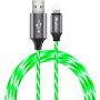 6ft LED Charger Cable, Light Up Visible Flowing Charger Charging Cord Compatible with Phone12 Plus/XS/XR/X/11/8 Plus / 8/7 Plus/6 Plus/5/5S(6FT, Green)