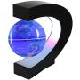 Magnetic Levitating Globe with LED Light, 3 C Shape Base Floating Globes, Rotating World Map, Cool Tech Gift for Men Father Boys, Birthday Gifts for Kids, Desk Gadget Decor in Office Home (Blue 1)