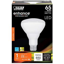 Feit Electric BR30DM/927CA/4 65W Equivalent 7.2 Watt Dimmable 650 Lumen E26 Base BR30 LED Light Bulb, 5''H x 3.75''D, 2700K Soft White, 4 Piece