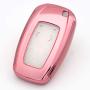 Royalfox(TM) 3 4 Buttons TPU Smart keyless Entry Remote Key Fob case Cover for 2017 2018 2019 2020 Lincoln Continental MKC MKZ Navigator (Pink and Clear)