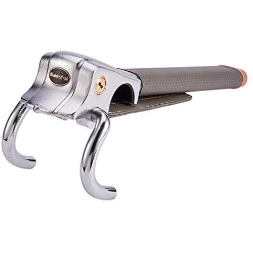 Blueshyhall Car Steering Wheel Lock, Anti-Theft Locking Devices Safety Hammer with 2 Keys, Universal for Auto Car Vehicle Truck SUV, Grey