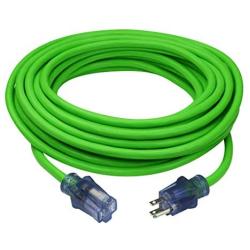 Prime Wire & Cable NS512830 Flex 12/3 SJTW High-Visibility Extreme Cold Weather Outdoor Extension Cord, 50 Feet, Neon Green