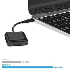 nonda USB C to SD Card Reader, SD/MicroSD to USB C Card Reader Adapter [Thunderbolt 3] Compatible with iPad Pro 2020, MacBook Pro 2019, MacBook Air 2020, Galaxy S10/S9, Surface Book 2 and More, Black