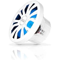 BOSS Audio Systems MRGB10W 10 Inch Marine Subwoofer - 800 Watts Maximum Power, Single 4 Ohm Voice Coil, Multi-Color Illumination, Weatherproof, Sold Individually, Beige