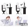 YYOKB Monitor Stand Riser with Mesh Metal Monitor Stand, 3 Height Adjustable for Laptop, Computer, iMac, PC, Printer, Ergonomic Desk Organizer (Black)