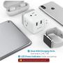Multi Plug Outlet Extender Box, ETL Listed, TROND Electrical Outlet Splitter Expander with 2 USB Ports, 3 Prong Wall Tap Adapter, Cube Plug Extender for Bathroom Kitchen Bedroom Cruise