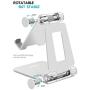 Nulaxy A4 Cell Phone Stand, Fully Foldable, Adjustable Desktop Phone Holder Cradle Dock Compatible with Phone 11 Pro Xs Xs Max Xr X 8, iPad Mini, Nintendo Switch, Tablets (7-10''), All Phones