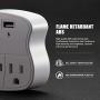 Multiple Outlet Wall Plug Expander - Surge Protector 490 Joules Outlet Extender 3 Plug Outlet with 2 USB Charger Ports Wall Mount Adapters ETL Certified for Home/School/Office Use