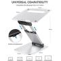 Nulaxy Laptop Stand, Ergonomic Sit to Stand Laptop Holder Convertor, Adjustable Height from 2.1'' to 13.8'', Supports up to 22lbs, Compatible with MacBook, All Laptops Tablets 11-17'' - Silver