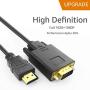 HDMI to VGA Adapter Cable, PeoTRIOL 1080P HDMI Male to VGA Male M/M Video Converter Cord VGA Adapter Compatible with HDMI Desktop, Laptop, DVD to 15 Pin D-SUB VGA HDTV Monitor Projector - 6Feet