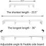 Superjare Dual Monitor Stand Riser, Adjustable Length and Angle Multi Screen Stand, Desktop Stand Storage Organizer for Laptop Computer/TV/PC/Printer- White