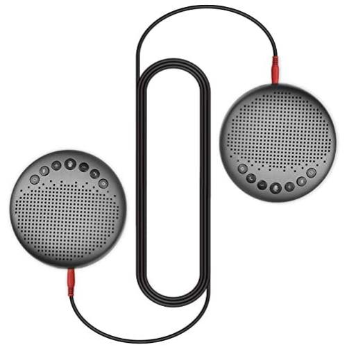 Luna Speakerphone+Daisy Chain Cable - Luna Computer Speaker with Microphone 2pcs w/Cable, Conference Microphone for Home Office & Meeting up to 12 People, Speakerphone Idea for Business Gift