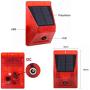Solar Strobe Light with Remote Controller with Motion Detector Solar Alarm Light 129db Sound Security Siren Light IP65 Waterproof Protected for Your Home,Villa,Baren,Farm,Yard,2 Pack.