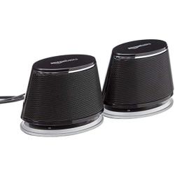 Amazon Basics USB-Powered PC Computer Speakers with Dynamic Sound | Black, 4-pack