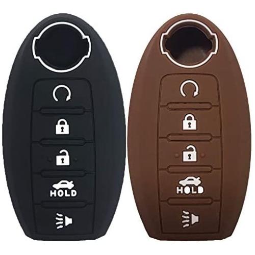 KOSMIQ Silicone 5buttons Smart Key Fob Remote Skin Cover Case Protector Keyless Entry Jacket Compatible with 2018 2017 Nissan Armada Murano Rogue Maxima Altima Sedan Pathfinder KR5S