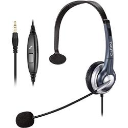 Callez C300E1 3.5mm Cell Phone Headset Mono, Truck Driver Headsets with Noise Canceling Mic, Compatible with iPhone Samsung Huawei HTC LG BlackBerry Mobile Phone Smartphones iPad iPod Skype PC