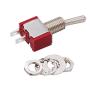 Twidec/Each 5 12mm SPST Self-Locking Latching Push Button Switch 3 Color + 5Pcs 2 Position 2 Pins ON-Off SPST Mini Toggle Switch L-DS-427-3C-101