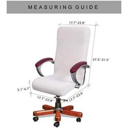WOMACO Waterproof Office Chair Cover, Jacquard Computer Office Chair Covers Water-Repellent Universal Boss Chair Covers Modern Simplism Style High Back Chair Slipcover (2-Wine Red, Large)