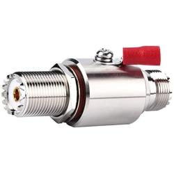 PL-259 Lightning Surge Protector UHF Lightning Arrestor PL259 Female to SO239 Female Bulkhead for CB Ham Base Antennas (UHF Female to Female Lightning arrestor)