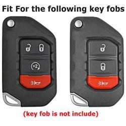 Alegender Soft TPU Key Fob Cover Case Remote Holder Skin Glove Fit for 2020 2021 Jeep Gladiator JT Sahara JLU 2018 2019 Jeep Wrangler JL JLU Rubicon 68292944AA