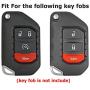 Alegender Soft TPU Key Fob Cover Case Remote Holder Skin Glove Fit for 2020 2021 Jeep Gladiator JT Sahara JLU 2018 2019 Jeep Wrangler JL JLU Rubicon 68292944AA