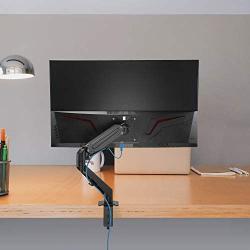 AVLT Single 14.3 lbs Monitor Desk Stand - Mount Computer Monitor on Full Motion Adjustable Arm - Organize Your Work Surface with Ergonomic Viewing Angle VESA Monitor Mount