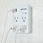BESTTEN Wall Outlet Surge Protector with 2 USB Charging Ports (5V/2.4A) and 4 AC Outlets, 15A/125V/1875W, ETL Certified, White