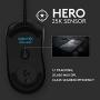 Logitech G403 Hero 25K Gaming Mouse, Lightsync RGB, Lightweight 87G+10G optional, Braided Cable, 25, 600 DPI, Rubber Side Grips