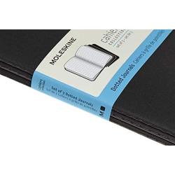 Moleskine Cahier Journal, Soft Cover, Large (5'' x 8.25'') Dotted, Black, 80 Pages (Set of 3)