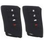 Ezzy Auto A Pair Black Silicone Rubber Key Fob Case Key Cover Key Jacket Skin Protector fit for UX NX RX GX LX is ES GS LS