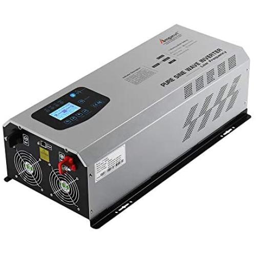 AMPINVT 6000W Peak 18000W Pure Sine Wave Power Inverter Charger DC 24V to 120V/240V AC Output RV Converter with Battery AC Charger LCD Display,Low Frequency Solar Inverter