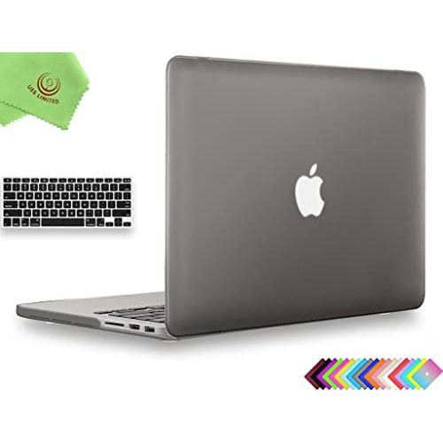 UESWILL 2 in 1 Smooth Matte Hard Case with Keyboard Cover Compatible with MacBook Pro 13 inch with Retina Display (No CD ROM) (Model A1502/A1425, Early 2015/2014/2013/Late 2012), Gray