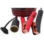 CUZEC 13.1FT/4m 16 AWG Extension Cord Plug Socket with Battery Clamp 12V/ 24V Battery Clip-On and Cigarette Lighter Adapter (13.1FT Long)