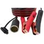 CUZEC 13.1FT/4m 16 AWG Extension Cord Plug Socket with Battery Clamp 12V/ 24V Battery Clip-On and Cigarette Lighter Adapter (13.1FT Long)