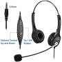 Callez Corded Cell Phone Headset Dual, 3.5mm Phone Headsts with Noise Canceling Mic for iPhone Samsung Huawei Smartphones, Skype, Car Truck Driver, iPad, PC, Conference Calls, Online Classes(C402E1)
