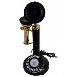 RETAILHOOKS Antique Replica Rotery Dial Home Decor Candlestick Functional Brass Finish Desk Telephone