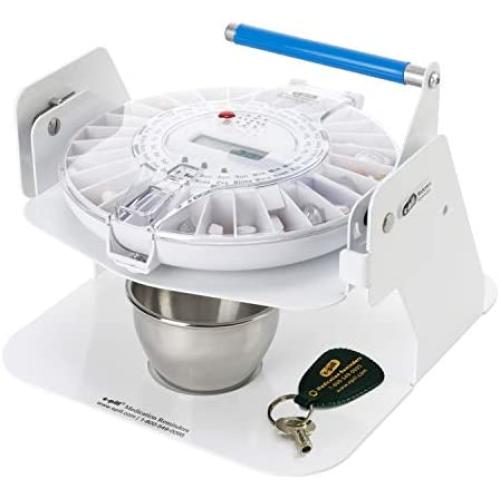 e-Pill MedTime Station – Locked Automatic Pill Dispenser with Tipper Base - Clear Lid