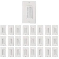 Buyers Point Brush Wall Plate [UL Listed], Decora Style, Cable Pass Through Insert for Wires, Single Gang Cable Access Strap, Wall Socket for HDTV, HDMI, Home Theater Systems (25 Pack, White)