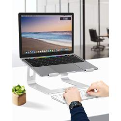 Nulaxy Laptop Stand, Ergonomic Aluminum Laptop Computer Stand, Detachable Laptop Riser Notebook Holder Stand Compatible with MacBook Air Pro, Dell XPS, HP, Lenovo More 10-15.6” Laptops- Silver