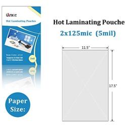 Hot Thermal Laminating Pouches 5Mil - 11.5x17.5 Inches for Sealed 11x17 Photo - 50 Sheets 11.5x17.5 inches Pack, Uinkit 24 Hours Service, 3 Years Warranty