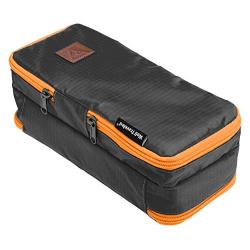 Well Traveled Toiletry Bag for Makeup, Shaving Kit, Cosmetics, Electronics Case for Men, Women, Kids - Portable, Compact, 3 Compartments, Soft Sided, Medium Size 10 x 4.5 x 4 Inches, Many Colors