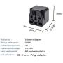 (2PACK) US Travel Plug Adapter,EU/UK/AU/IN/CN/JP/Asia/Italy/Brazil to USA Type B, 3 Prong Grounded USA Wall Plug, EU to US Travel Adaptor and Converter,Black