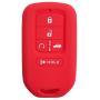 Qty(2) 5Buttons Full Protector Silicone Smart Key Cover Jacket Keyless Protector Holder for 2018 2017 2016 2015 Honda Accord Civic CR-V CRV Pilot EX EX-L Touring Premium Smart Key Fob Black Red