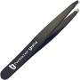 Tweezer Guru Precision Slant Eyebrow Tweezers for Women & Men - Professional Stainless Steel Tweezers for Eyebrows, Facial Hair & Ingrown Hair Removal (Black)