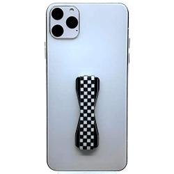 LoveHandle Universal Phone Grip for Most Smartphones, Mini Tablets and Cases, Black Checkered Design Elastic Strap with Black Base, lh-01-blackcheckered