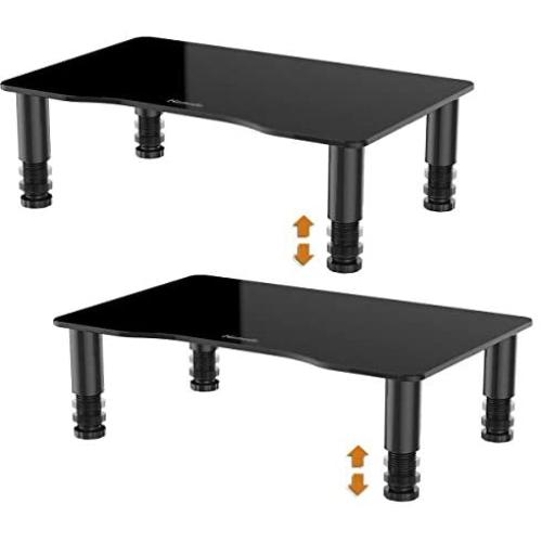 2 Pack Computer Monitor Stand Riser with Height Adjustable Multi Media Desktop Stand for Flat Screen LCD LED TV, Laptop/Notebook/Xbox One, Black HD01B-202 2 Pack Computer Monitor Stand Riser with Height Adjustable Multi Media Desktop Stand for Flat Screen LCD LED TV, Laptop/Notebook/Xbox One, Black HD01B-202