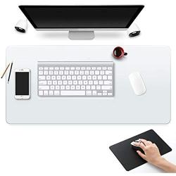Desk Mat Clear Pad Blotter Mats Office Table Protector on Top of Desks for Laptop Computer Desktop Keyboard Pads Plastic Transparent Wipeable Waterproof Mat Vinyl PVC 17 x 36'' with Mouse Pad