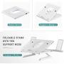 Laptop Stand Ergonomic, Jelly Comb Multi-Angle Adjustable Laptop Riser with Built-in Foldable Legs and Phone Holder, Ventilated Notebook Stand Tray for MacBook, Desktop Computer, Tablet (White)